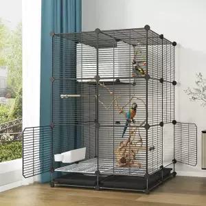 앵무새 새장 대형 케이지 새집 이동장 스테인리스 밥그릇 잉꼬 가정용 이동식