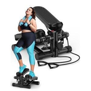 저항 밴드가 있는 미니 조절 가능한 무게 머신 330LBS 높이 용량 휴대용 스테퍼