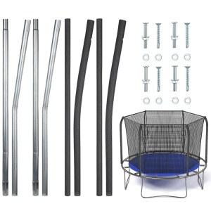 [미국배송] 블루루 트램폴린 단일 인클로저 폴 세트 교체 부품 상부 및 하부 키트 넷 폴(폼 슬리브 포함)