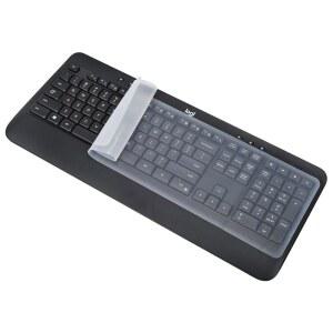 [미국배송] 표준 크기 PC용 범용 키보드 커버 스킨 컴퓨터 데스크탑 초박형 실리콘 방수 방진 프로텍터 투명(사이즈: 17.7