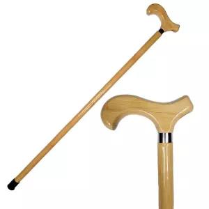 밝은 편백 원목 노인용 지팡이 보행 용품 보조기 산책 어르신 어른신선물 나무 신사 고급