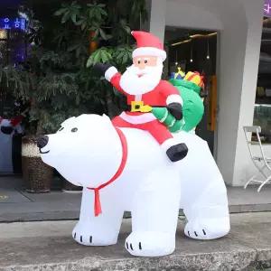 PrimeBulk 트렌디 LED 에어벌룬 대형 산타와 북극곰크리스마스장식 선물 양말 트리 용품 용양말 소품 트리