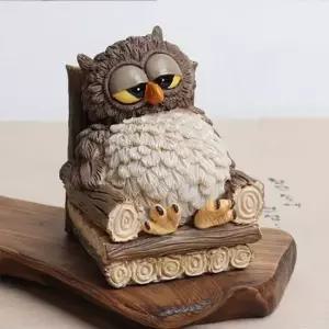 쉬고있는 부엉이 소품인형 소품인형 부엉이소품 미니어처소품