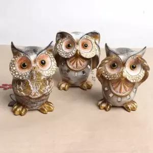 시집살이 엔틱 부엉이 소품인형 3P) 미니어처소품 소품인형 부엉이소품 부엉이인형