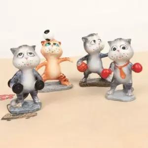 스포츠클럽 고양이 소품인형 4P) 소품인형 고양이 동물인형 미니어처소품 고양이인형