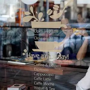 오픈앤클로즈)카페 그래픽스티커 시트지 벽지 그래픽스티커 포인트스티커