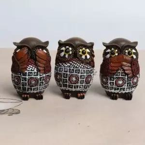 시집살이 인디언 부엉이 소품인형 3P) 부엉이소품 소품인형 미니어처소품 부엉이인형