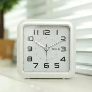 스퀘어 아트 알람시계 화이트) 벽 저소음 양면 탁상 소음 선물 고급 캐릭터 탁상용시계