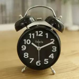 New 모던입체 알람탁상시계 블랙) 벽 저소음 양면 탁상 소음 선물 고급 캐릭터 탁상용시계