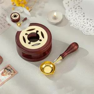 청첩장 실링왁스 스푼 거치대 우드 받침대 멜팅화로