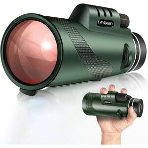 [미국배송] 남자 아빠 생일 선물 남편 틴 10X42 소형 단안 망원경 고출력 FMC 및 BAK4 스코프 아버지의 날 선물 모험을 위한 야외 하이킹 장비