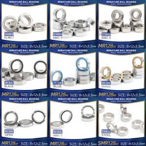 FUSHI MR128 베어링 8x12x3.5mm 10Pcs  산업용 모터 용 스테인레스 스틸 ZZ/RS/OPEN 고속 부식 방지
