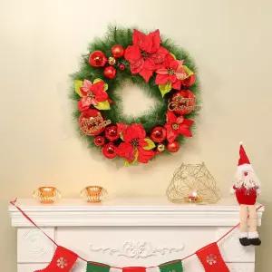 50cm 스파클링 원형 리스크마스 벽장식 트리 크마스리스 장식용 걸이품 트리용 가정용 파티 홈파티 크마스