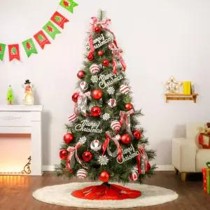 210cm 해피 롤리팝 리얼 솔잎 풀세트풍성한트리 업소 파티장식 크리스마스 업소용 매장용 파티용 만들기 꾸