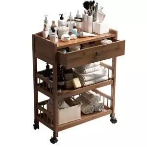원목 트롤리 미용웨건 이동식카트 수납 서랍 선반 왜건