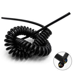 2코어 3 4 0.5mm 0.75 스프링 나선형 케이블 사각 밀리미터 인장 자동으로 후퇴합니다.