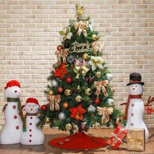 180cm 카니발 골드레드 열매솔잎 풀세트크리스마스 DIY트리 가정용 데코 고급 장식