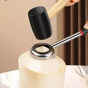 코코넛 오프너 따개 기계 구멍 펀치 뚫기 고무 망치