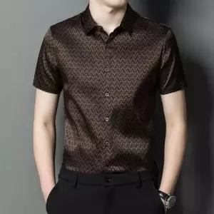 원더우면 남친 실크 여름 캐주얼 프린트 셔츠 반팔 OPH2