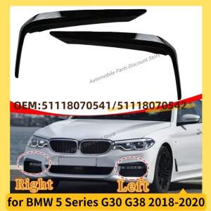 2018-2020 BMW 호환 5 시리즈 G30 G38 M 스포츠 전면 안개등 트림 스트립 눈썹 램프 커버 51118070541