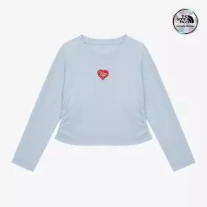 노스페이스 브랜드관 노스페이스키즈 공식 NT7TR54U 걸즈 앨리슨 롱슬리브 티 SKY BLUE 456375