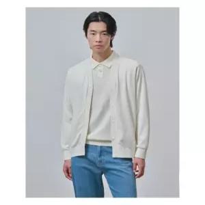 [빈폴멘]우븐 믹스 카디건  아이보리 (BC475AC060) .