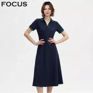 [포커스] 오픈 카라 배색 라인 원피스_VF6M1OP3291