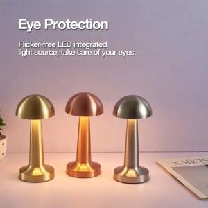 LED 테이블 조명 3가지 색상 모드 레트로 복고풍 엔틱 커피 램프 터치 컨트롤 버섯 & 덤벨 스타일 센서 충