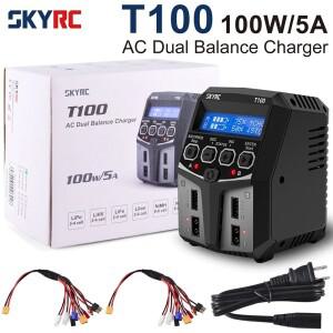 SKYRC T100 T400Q AC 리포 배터리 밸런스 충전기 듀얼 5A 2X50W (2-4S NiMH NiCd LiPo LiFe / Lilon LiHV R