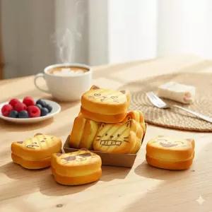 자광 종합 빵스퀴시 3탄 시리즈 베이커리스퀴시1p 고양이크림빵,여우마들렌,스마일식빵 고양이치즈빵