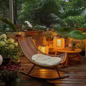 1인 라탄 흔들의자 인테리어 체어 독서의자 발코니 싱글