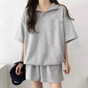 아노락 바람막이 점퍼 캐주얼 집업 트레이닝 아우터 반팔 세트