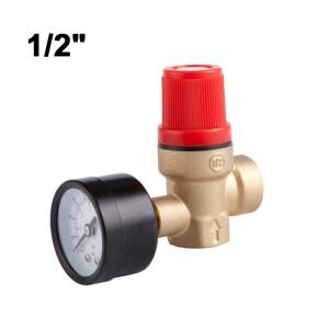 DN15 황동 보일러 안전 밸브, 암나사 배기 압력 릴리프 게이지 포함, 1/2 인치, 1Bar, 9Bar