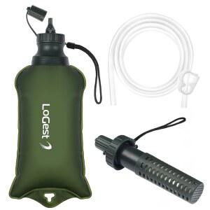 [미국배송] 호스가 달린 LOGEST 휴대용 접이식 정수 필터 백팩 - 개인용 생존 비상 키트 야외 활동 및 하이킹용 워터 캠핑 여행 백팩킹