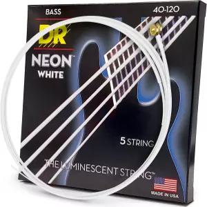 DR NWB5-40 네온 화이트 베이스 기타 줄 40-120 5현 세트
