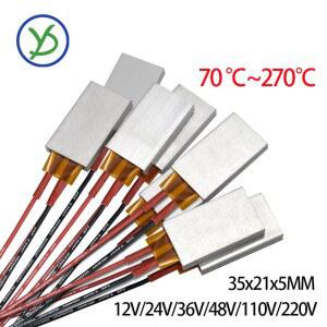 12V ~ 220V 일정한 온도 세라믹 PTC 가열 시트 알루미늄 쉘 플레이트 전기 히터 액세서리 35*21