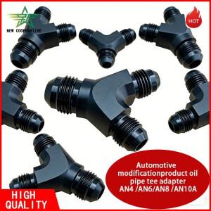 HQ 블록 Y 어댑터 피팅 티 오일 파이프 조인트 수나사 AN4 AN6 AN8 AN10 알루미늄 연료 호스