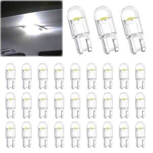 PCS 자동차 194 LED 전구 30개, 2825 W5W T10 웨지 COB 교체 168개, 6000K 번호판 전구, 대시보드 조명용 오류 없는 내부 돔 조명, 조명(흰색)
