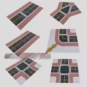 고속도로 모형 1대64 미니어처 도시 건축 조경용 직선 지그재그 직사각형