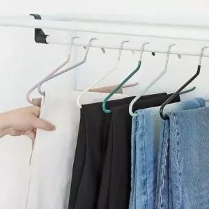 의류 매장 옷장 구김 방지 논슬립 코팅 슬림바지걸이 5P 행거 정리 패션 옷정리 묶음