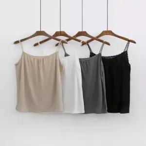 [옷자락]여자 끈나시 셔링 면티 이너굿 티셔츠