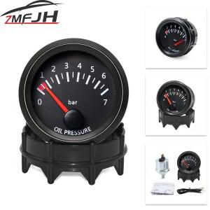 52mm 12V 자동차 오일 압력 게이지 수온 온도 볼트 공기 연료 비율 부스트 배기 LED 미터 레이싱