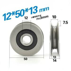 6301RS 베어링 스틸 U 그루브 V 라운드 바닥 5cm 풀리 6mm 가이드 휠 와이어 로프 리프팅 10x50x3/12x50x13