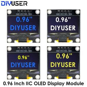 DIYUSER 0.96 인치 oled IIC 직렬 백색 OLED 디스플레이 모듈 Arduino 용 128X64 I2C SSD1306 LCD 스크린