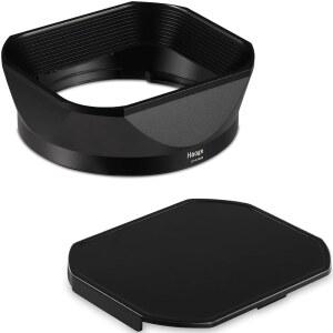 [미국배송] 후지필름 후지논 XF 18-55MM F2.8-4.0 R LM OIS 및 14MM F2.8 렌즈용 하우지 메탈 스퀘어 렌즈 후드 X-T5 X-T4 XT50 XH2 카메라에 후드 캡 장착