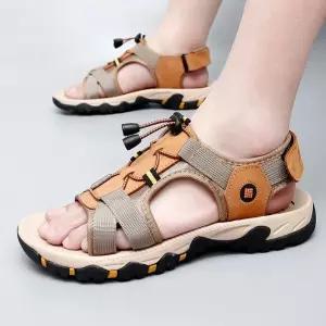 솔저스2 남자 샌들 여름 아웃도어 스포츠 가죽 통기성 캐주얼 비치 슬리퍼 OPH2