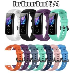 호환상품 Huawei Honor Band 5 4 용 실리콘 손목 스트랩 스마트 워치 교체용 시계 밴드 액세서리 1PC
