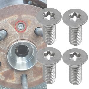 4X Audi TT 8J 8N R8 전면 후면 브레이크 로터 디스크 고정 나사 육각 소켓 카운터 싱크 볼트 스테인레스