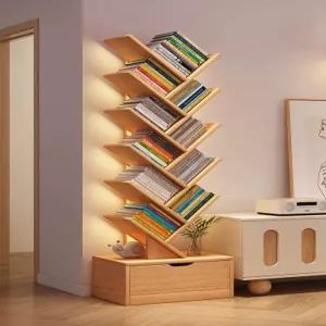 북타워 책꽂이 스탠딩 북트리 책장 서재 거실 사선 인테리어 원목 틈새선반 북카페