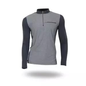 [옷자락]남성 반목 배색 패턴 반집업 긴팔 티셔츠